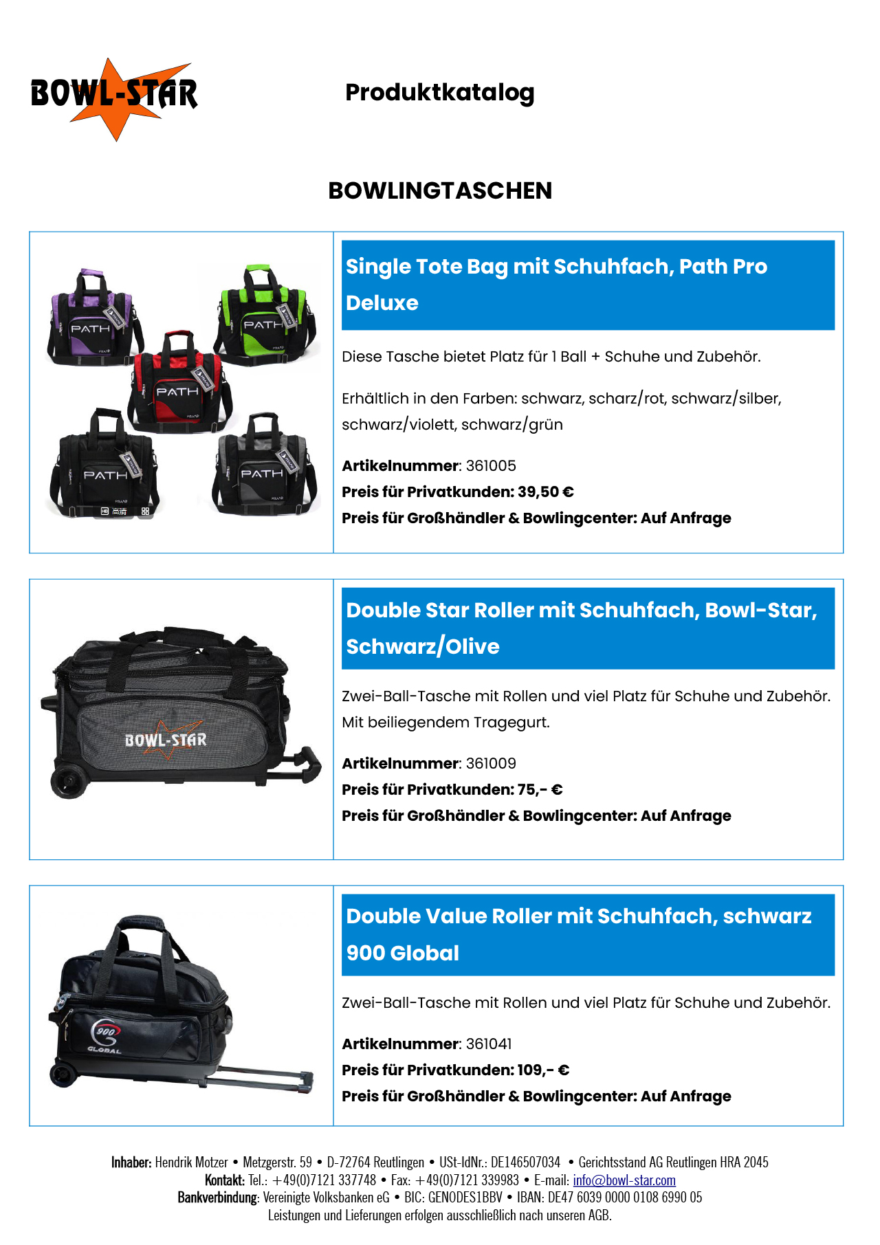 Bowlingtaschen